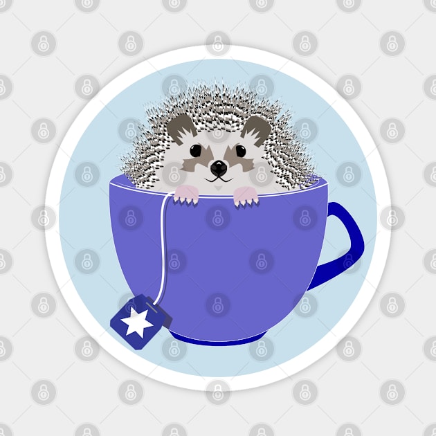 Chanukah Tea Cup Hedgehog Magnet by Theokotos